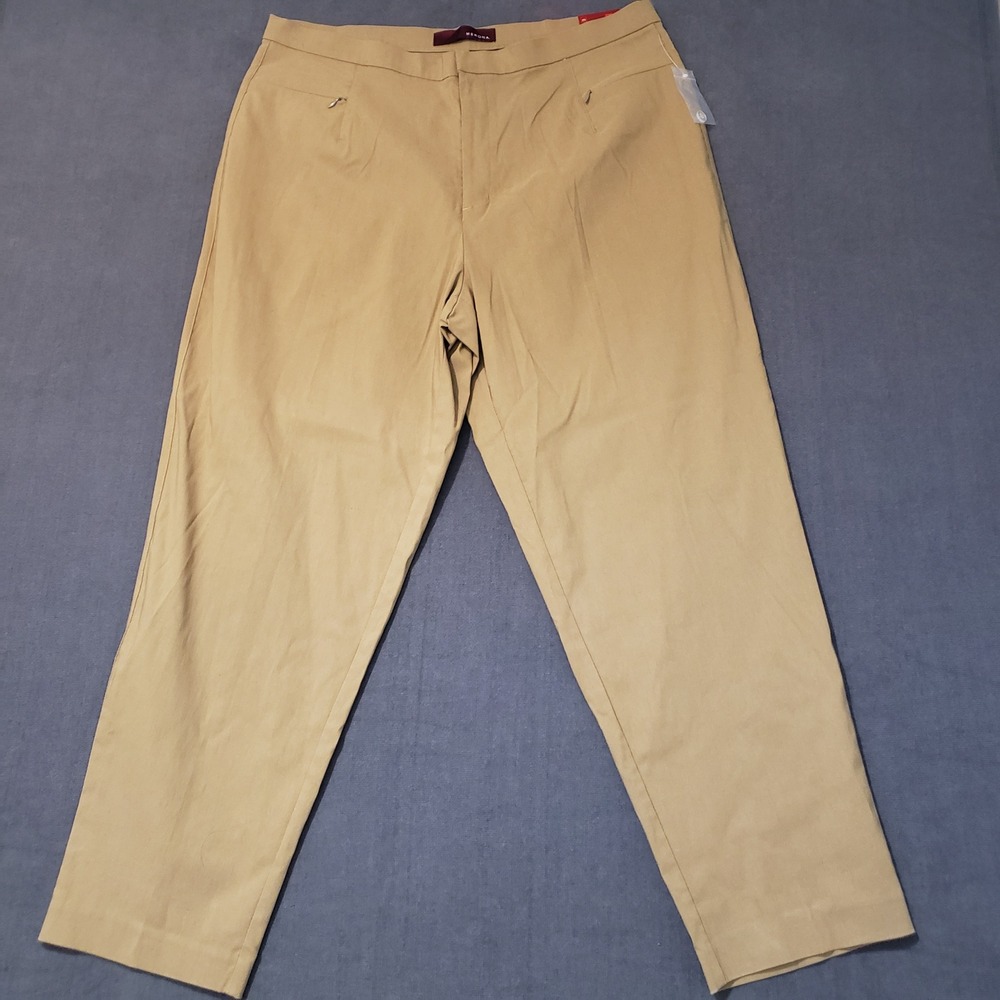 Merona Trousers Womens 20WP Gazelle Brown Zipper Pocket Stretch